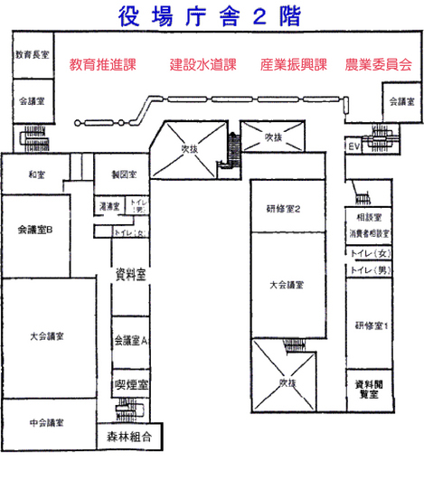 役場庁舎図2階